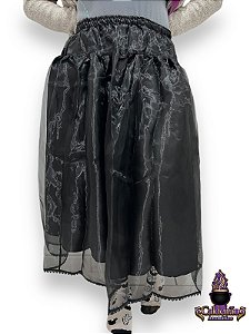 LANCAMENTO Saia Organza Cristal Preta Tam Único