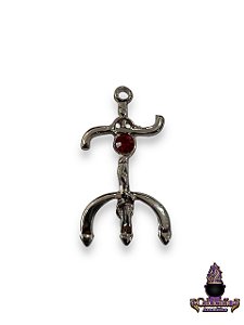 Miniatura Garfo de PG Prateado com Pedra 05cm
