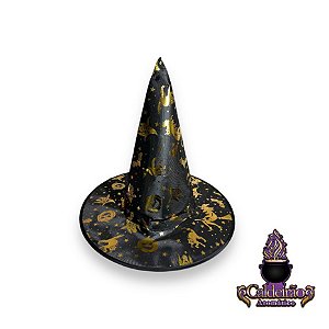 Halloween Chapeu de Bruxa Preto Com Desenho