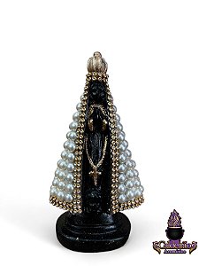 Nossa Senhora  Aparecida Perolada Gesso 15cm
