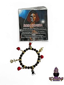 Pulseira Orixas Com Oracao Rosa Caveira