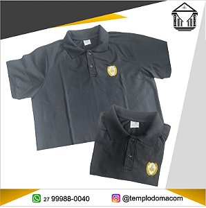 Camisa Polo Preta com Escudo Maçonaria