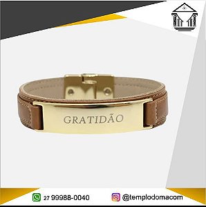 Pulseiras Magnéticas c/ Placa Dourada Gratidão