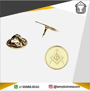 Botton Esquadro e Compasso Folheado a Ouro