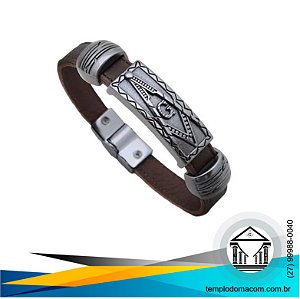 Pulseira Magnética Couro - Maçonaria