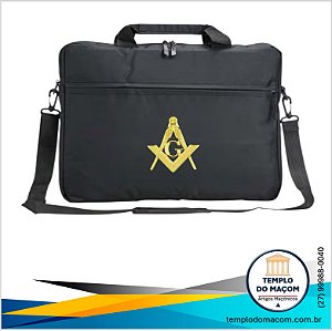 Pasta para Paramentos e Notebook com Logo Maçônico em Metal Dourado