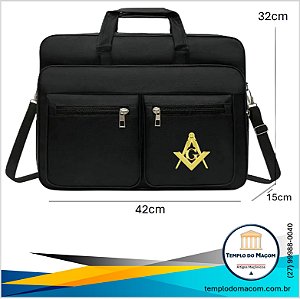 Pasta para Paramentos e Notebook Executiva com Aplique Maçônico em Metal Dourado