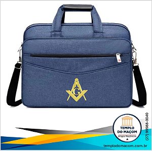 Pasta Executiva p/ Paramentos e Laptop Símbolo Maçônico em Metal Dourado – M3