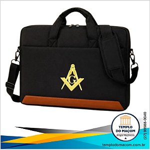 Pasta para Paramentos e Laptop com Símbolo Maçônico em Metal Dourado - M2