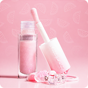 Lip Gloss Labial de Frutas Melancia Miss Lary com Brilho Luminoso e Aroma Refrescante