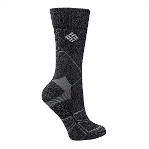 Meia Columbia Masculina Hike Crew Medium Lã Merino Cinza Escuro
