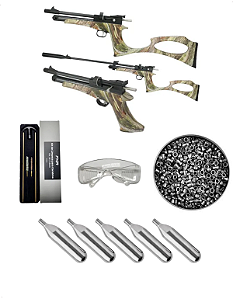 Kit Carabina Pressão Artemis Cp2 Camo Pistola Co2 5,5mm