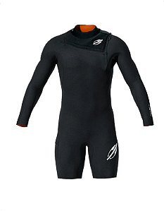 Short John Manga Longa Chestzip 1mm Masculino Flexxxa Pro Surf Mormaii