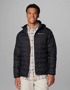 Jaqueta Down Columbia Masculina Delta Ridge 2 Preta Capuz