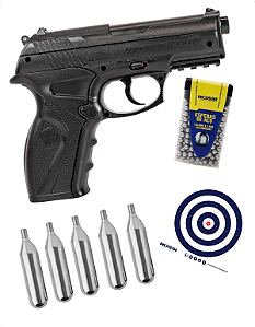 Pistola Pressão CO2 Rossi C11 4,5mm +Esferas+Cilindros+Alvos