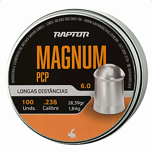 Chumbinho Raptor Magnum PCP 6,0mm Longa Distância 100un