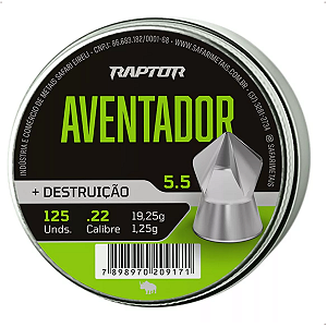 Chumbinho Raptor Aventador 5,5mm Destruição Impacto 125un
