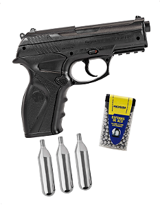 Pistola Pressão CO2 Rossi C11 4,5mm + Esferas Aço + Cilindros CO2