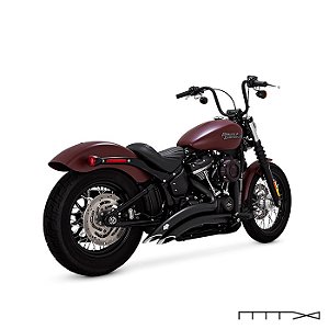 Escapamento Vance & Hines Big Radius 2 into 2 - Preto - Softail 2018 - 2023 Fat Bob - Low Rider