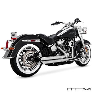 Escapamento Vance & Hines Big Shots Staggered - Cromado - Softail 2018 - 2023 Deluxe - Heritage - Sport Glide