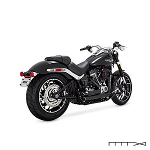 Escapamento Vance & Hines PCX™ Shortshots Staggered -  Preto -  Softail 2018 - 2023 Fat Bob - Low Rider