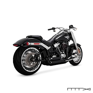 Escapamento Vance & Hines Shortshots Staggered - Preto - Softail 2018 - 2023 Fat Boy - Breakout