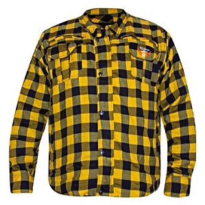 Camisa Masculina de Fibra Sintética Preto e Amarelo - Kustom Art