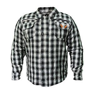 Camisa Masculina de Fibra Sintética Preto e Branco - Kustom Art