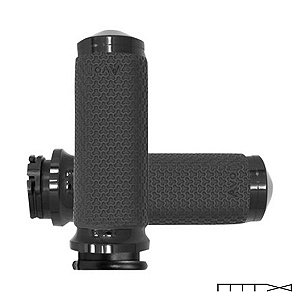 Manopla Modelo Memory - Grande - Preta - Harley Davidson com Acelerador a Cabo - Avon Grips