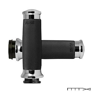 Manopla Modelo Custom Contour Cromada - Acelerador Eletrônico Harley Davidson - Avon Grips
