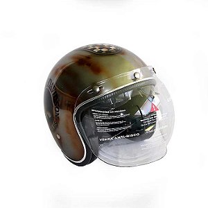 Capacete Aberto Lucca Mod. Sublime - Customizado por MTX Imports - HK Skull Ferrugem