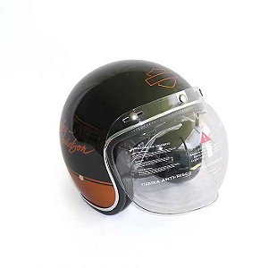 Capacete Aberto Lucca Mod. Sublime - Customizado por MTX Imports - Amber Whiskey Assinatura