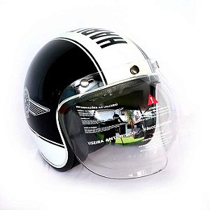 Capacete Aberto Lucca Mod. Sublime - Customizado por MTX Imports - Fatboy Faixa HD Branco