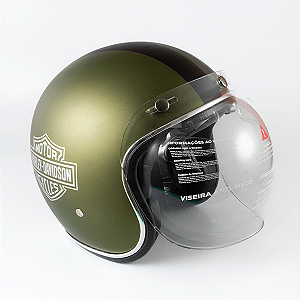 Capacete Aberto Lucca Mod. Sublime - Customizado por MTX Imports - Road King Special Mineral Green