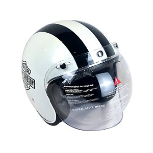 Capacete Aberto Lucca Mod. Sublime - Customizado por MTX Imports - HD Black and White