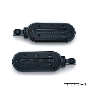 Pedaleira Para Passageiro Modelo Heavy com Apoio Para Calcanhar - Preta - Softail 2018 - 2021 - Kuryakyn