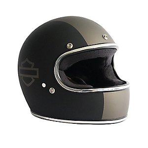 Capacete Biltwell Modelo Gringo HD Fatbob Preto e Grafite Fosco - Tamanho 60