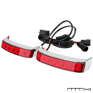 Acabamento em LED Alforge Cromado Vermelho Touring Harley Davidson - CH Parts