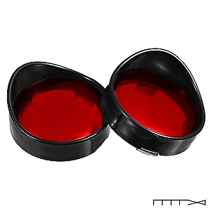 Aro preto brilho com lente Vermelho para Pisca Bullet Harley Davidson - CH Parts