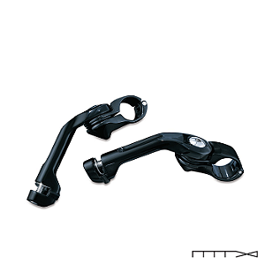 Suporte para Prender a Pedaleira no Protetor de Motor de 1-1/4´´ - Preto - Modelo Longo