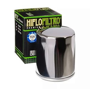 Filtro de Óleo  Hiflofiltro Cromado p/ HD Milwaukee-Eight M8, Touring 99-24, Softail 99-24 e Dyna 99-17