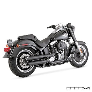 Ponteira 3´´ Vance & Hines Twin Slash - Preta - Softail Fatboy 2007 - 2017 (46843)