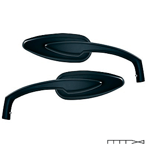 Retrovisor Modelo Teardrop - Preto - Harley Davidson & outras Marcas de Motocicletas, Requer Adaptador