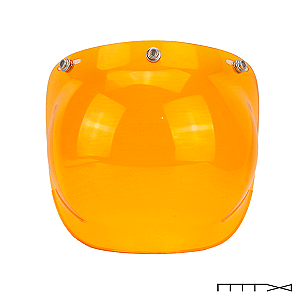 Viseira Bolha com Flip p/ Capacete Custom - Laranja - CH Parts