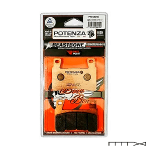 Pastilha de freio Dianteira Potenza sinterizada - HD XR1200 2008-2012, Softail 2015-2020