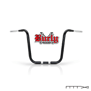 Guidão Gorilla Apehanger 16´´ Polegadas Preto 1-1/4" Com Redução Para 1" Polegada Acelerador a cabo - Burly Brand