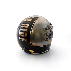 Capacete Aberto Origine Primo Route 66 - Customizado por MTX Imports - Cor Metal Ferrugem