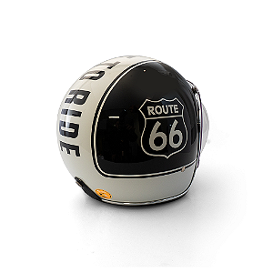 Capacete Aberto Origine Primo Route 66 - Customizado por MTX Imports - Cor Preto com faixa Branca