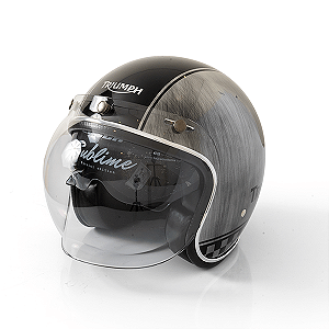 Capacete Aberto - Lucca Mod. Sublime - Customizado por MTX Imports - Triumph Escovado