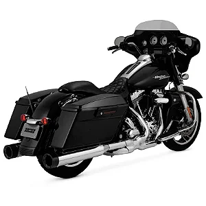 Ponteira Vance & Hines oversized 450 destroyer - Cromada com acabamento Preto - Touring 1995 - 2016